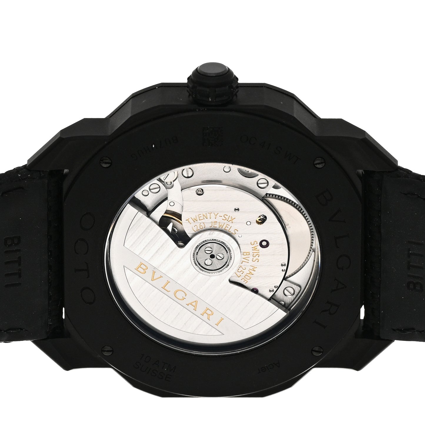 Stainless Steel Fabric 41mm Octo Roma Worldtimer Automatic Watch Black
