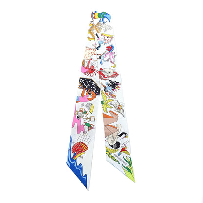 Hermes Silk Academia Hippica Twilly White Jaune Multicolore 2 of 3