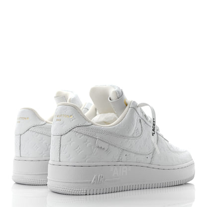 Louis Vuitton X NIKE AIR FORCE 1 Calfskin Monogram Mens Low Top Sneakers 9 White 4 of 10