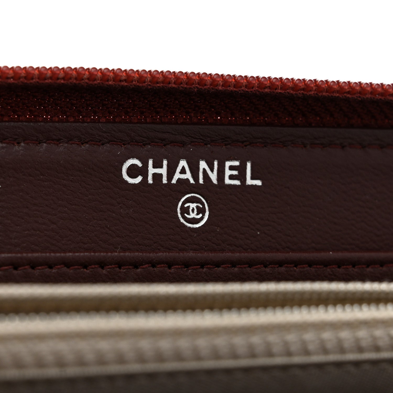 Chanel Lambskin Quilted Boy Zip Around Wallet Burgundy 7 of 9