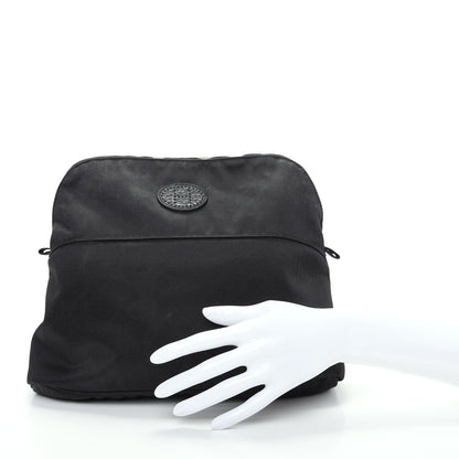 Hermes Cotton Canvas Bolide Travel Cosmetic Pouch Black 2 of 12
