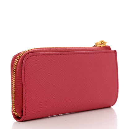 Prada Saffiano Metal Zip Around Key Holder Peonia 3 of 10