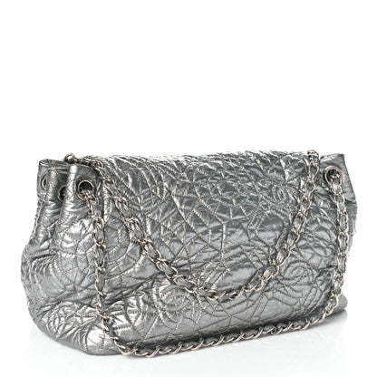 Chanel Vinyl Graphic Edge Accordion Flap Bag Silver 2 of 9