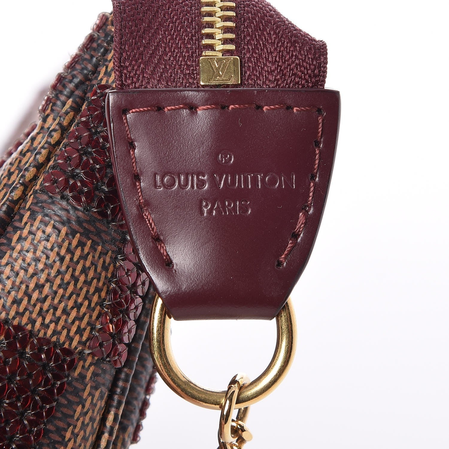 Louis Vuitton Damier Paillettes Mini Pochette Accessories Red 5 of 8