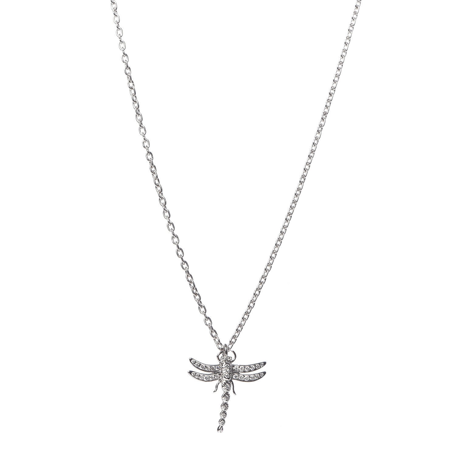 Tiffany Platinum Diamond Dragonfly Pendant Necklace 1 of 6