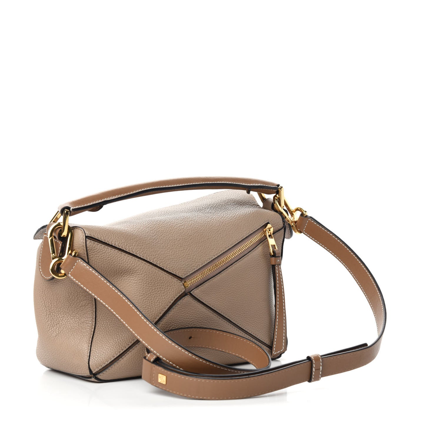 Grained Calfskin Small Puzzle Bag Sand Mink