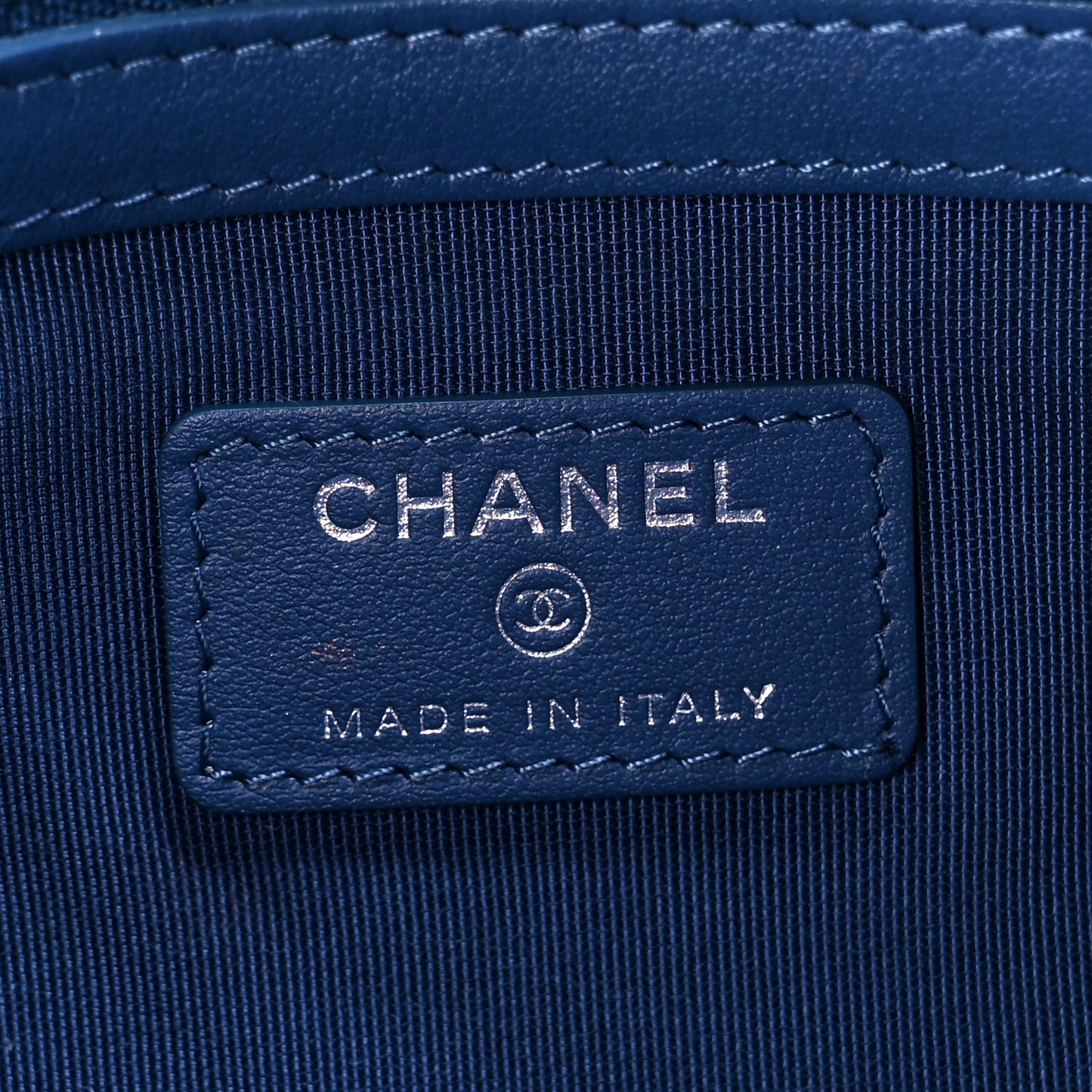 Denim Frayed Medium Cosmetic Case Blue