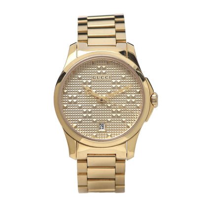 Gucci Stainless Steel 27mm G-Timeless Diamante Quartz Watch Gold 1 of 6