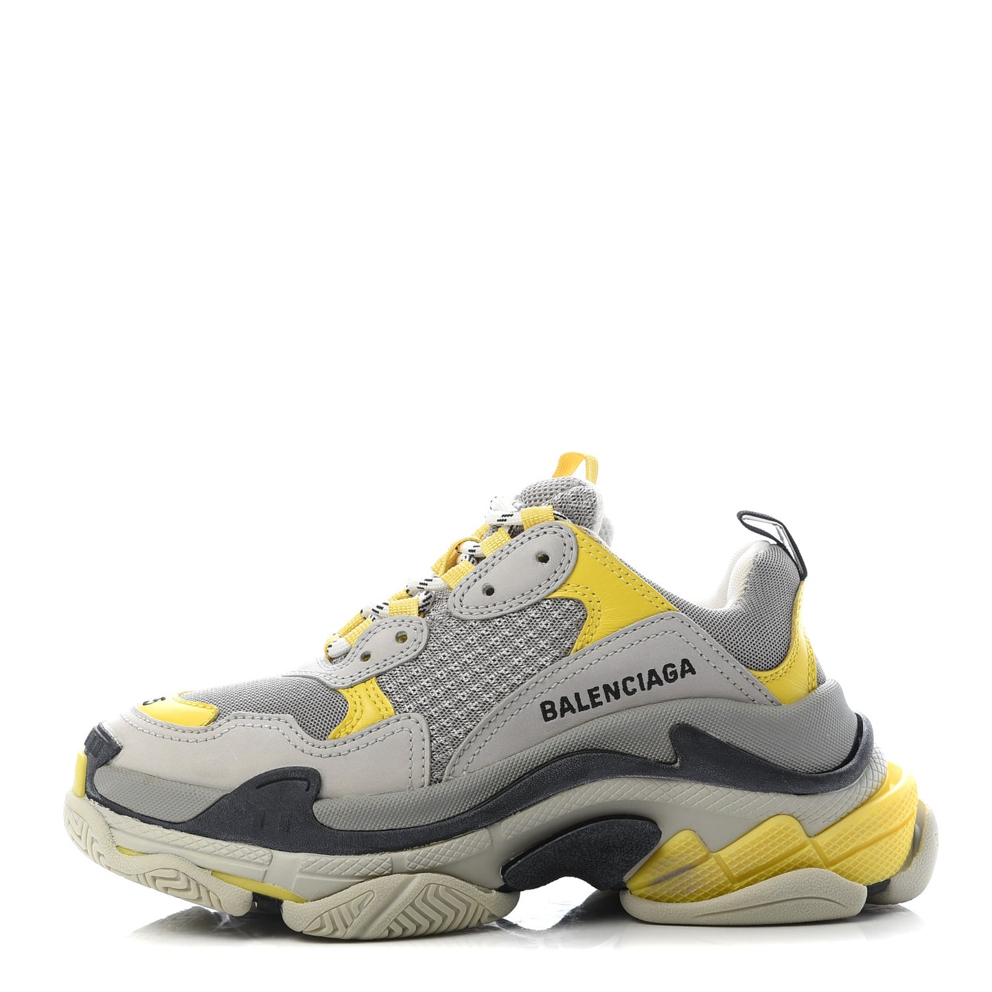 Fabric Mesh Womens Triple S Sneakers 35 Yellow Grey White