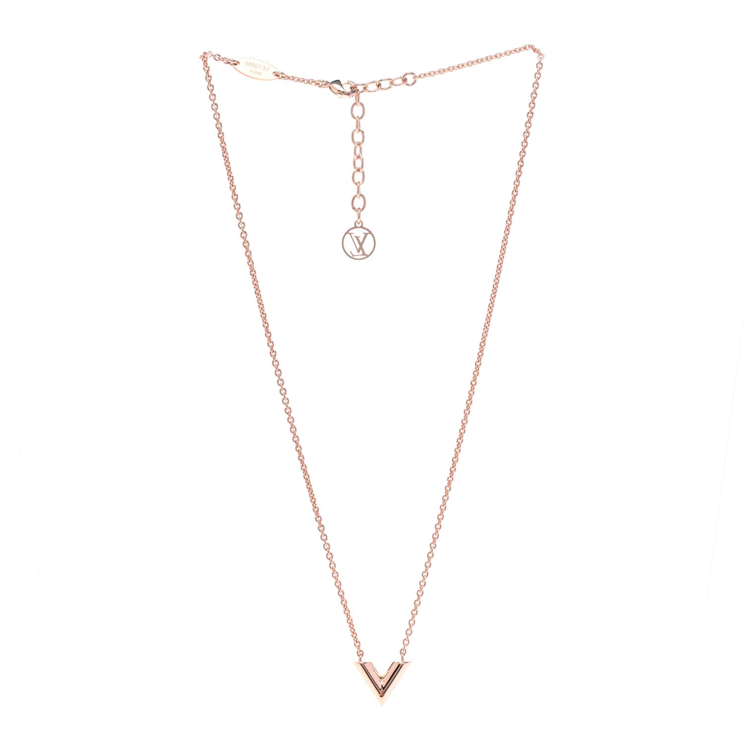 Louis Vuitton Essential V Necklace Rose Gold 3 of 6