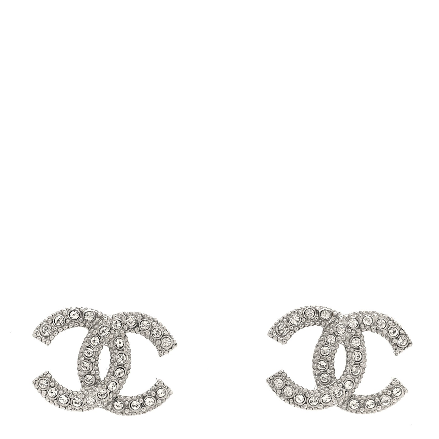 Crystal CC Earrings Silver