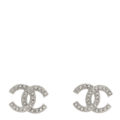 Chanel Crystal CC Earrings Silver 1 of 5