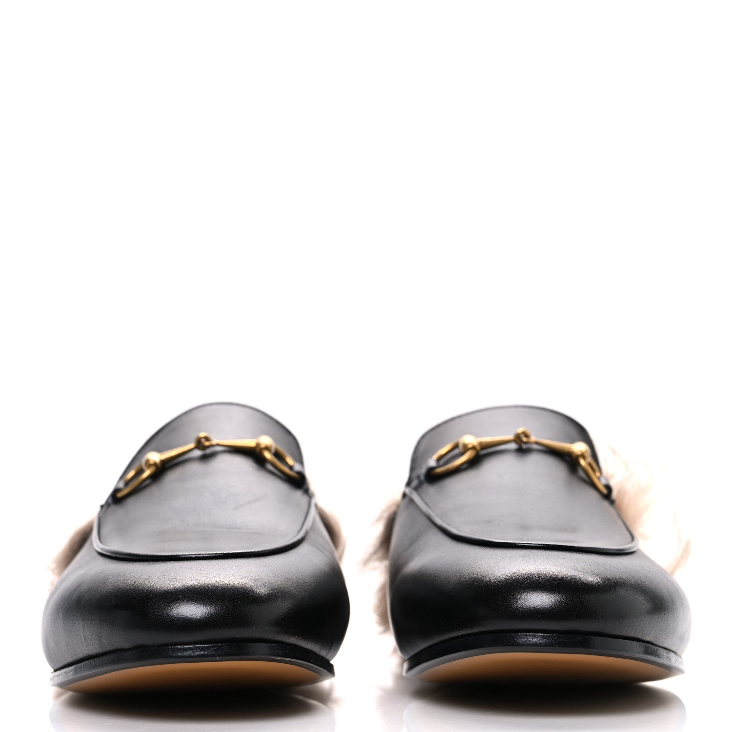 Gucci Calfskin Fur Womens Princetown Slippers 40 Black 3 of 10
