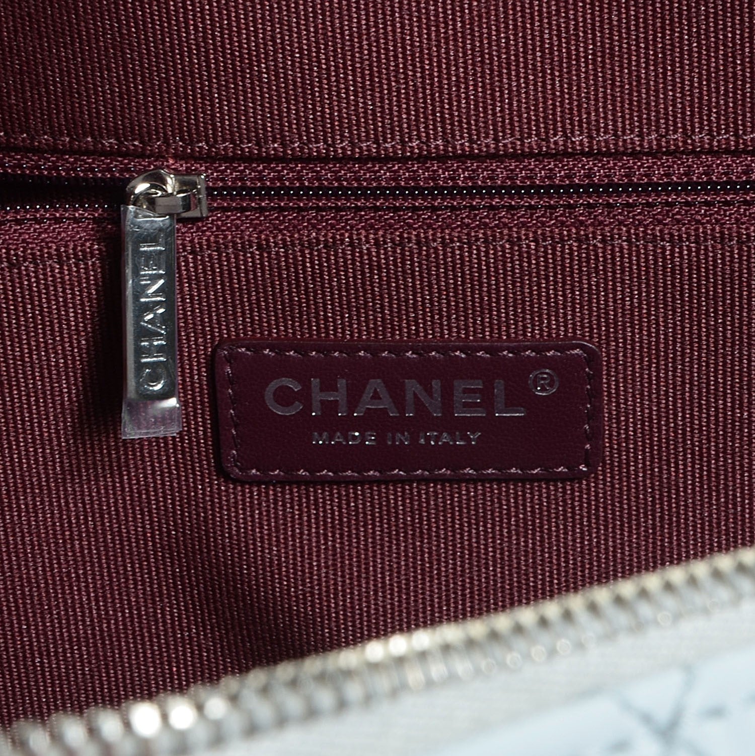 Chanel Vinyl Calfskin Viaggio Travel Bag Light Grey 6 of 8
