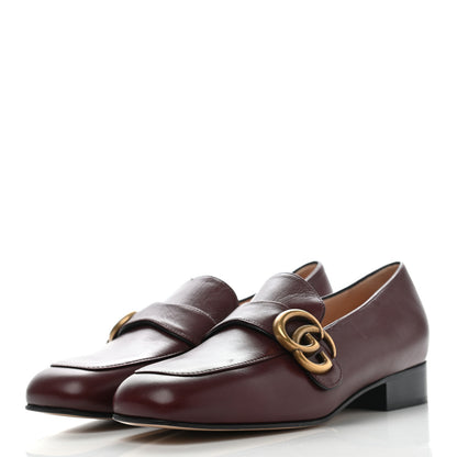 Gucci Malaga Kid Womens GG Marmont Loafers 35 Vintage Bordeaux 3 of 10
