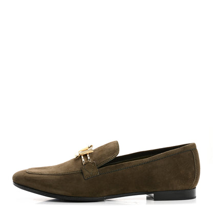 Louis Vuitton Suede Upper Case Flat Loafers 40 Green 1 of 9