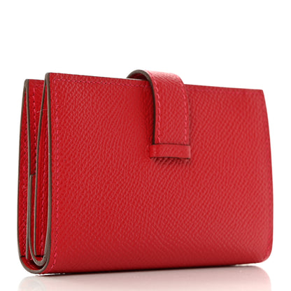 Hermes Epsom Mini Bearn Wallet Rouge Casaque 3 of 8