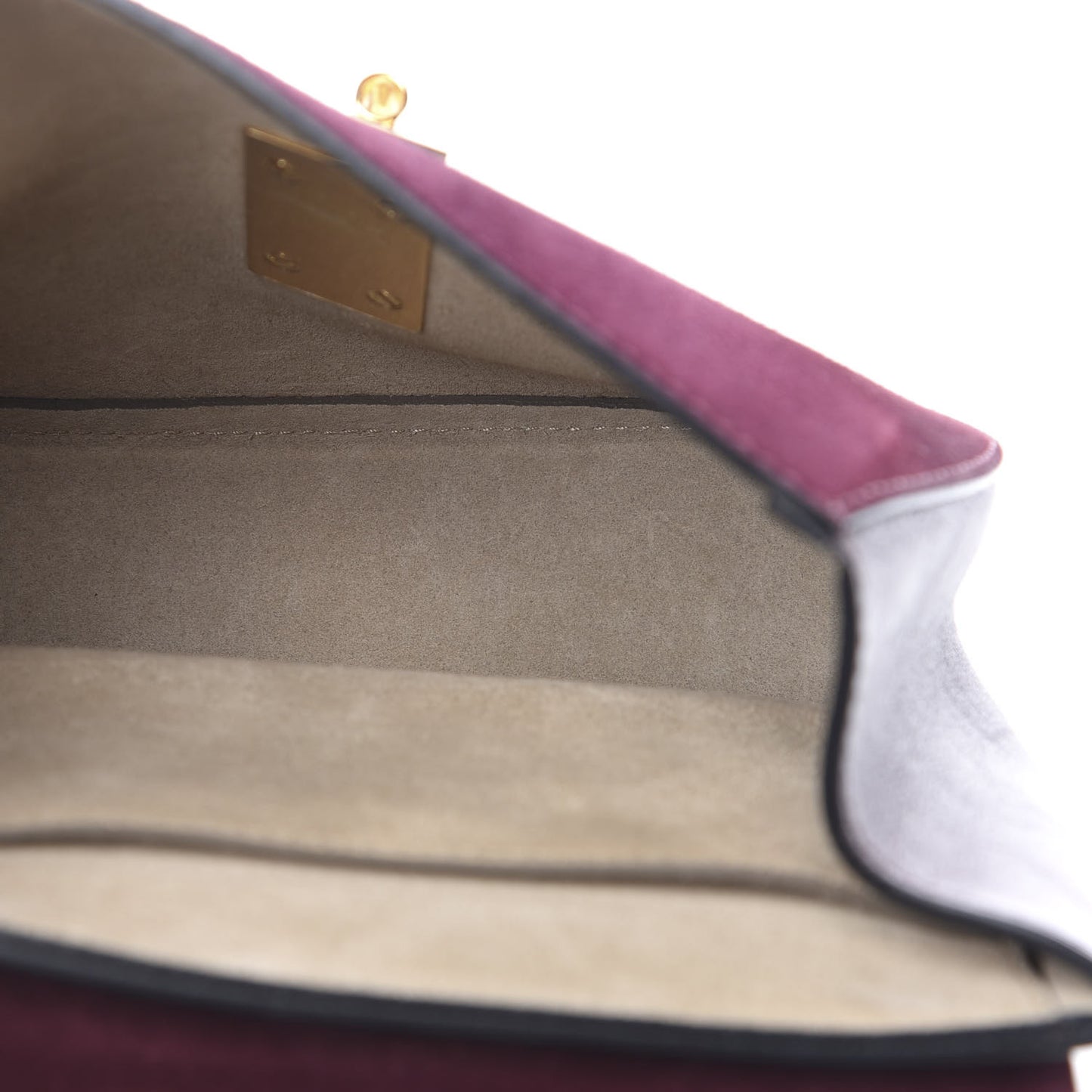 Suede Smooth Calfskin Mini Drew Shoulder Bag Dark Purple