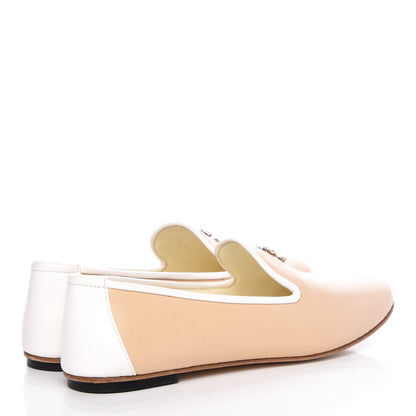Chanel Lambskin CC Chain Loafers 37.5 Biege 4 of 9