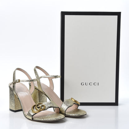 Gucci Galassia GG Marmont Ankle Wrap 75mm Sandals 38.5 Platino 9 of 9