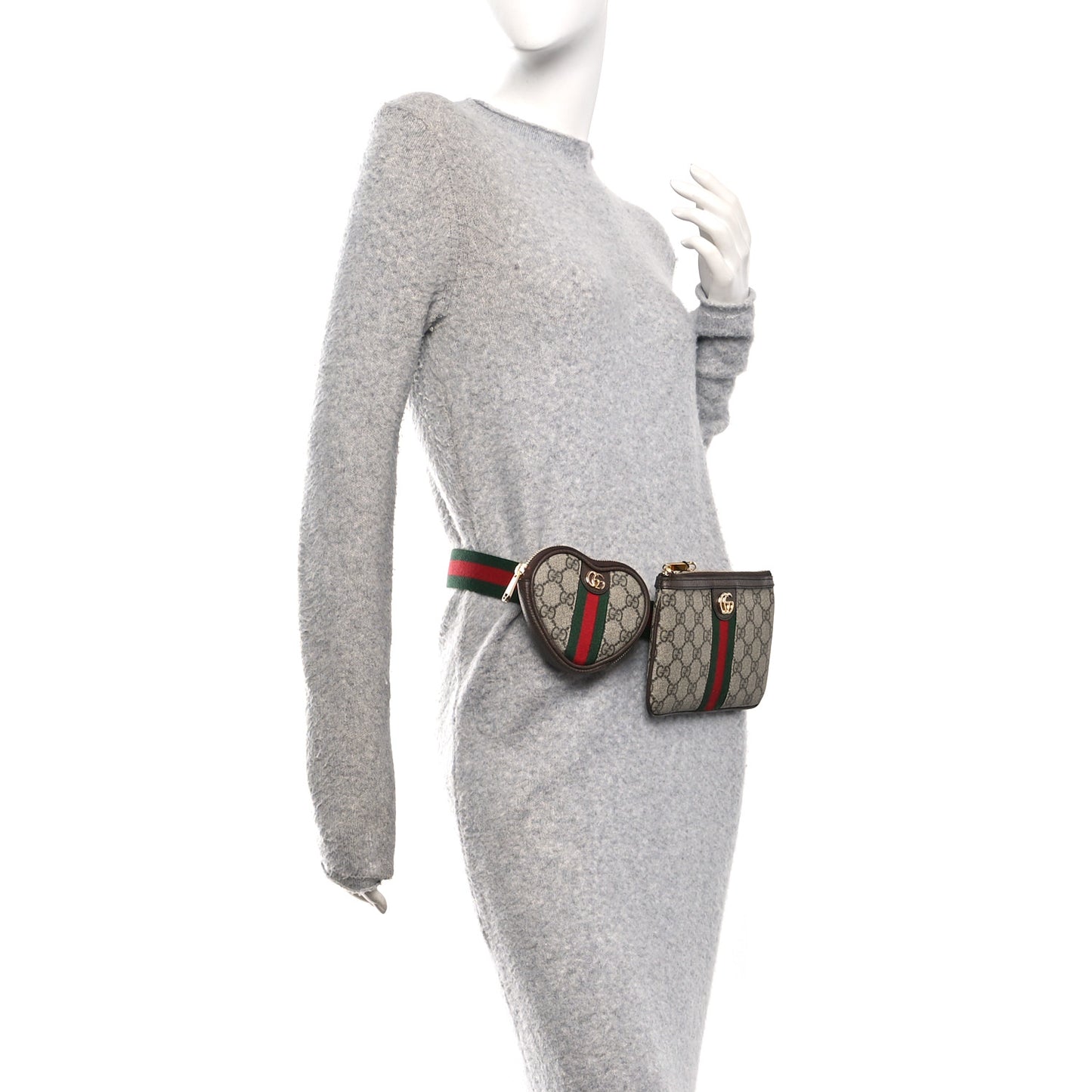 GG Supreme Monogram Web Ophidia Utility Belt Bag 85 34 Beige Ebony New Acero