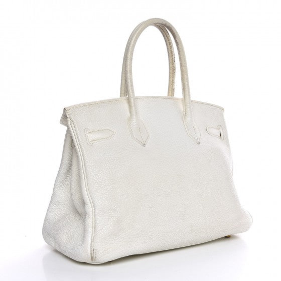 Taurillon Clemence Birkin 30 White