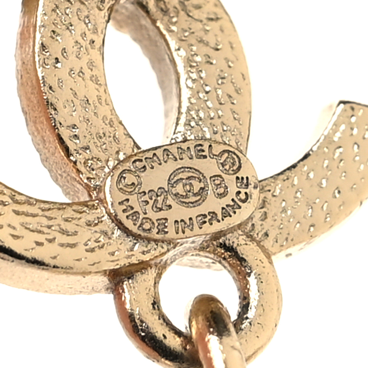 Chanel Pearl Crystal CC Heart Drop Earrings Gold White 4 of 5