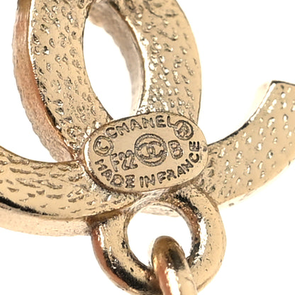 Chanel Pearl Crystal CC Heart Drop Earrings Gold White 4 of 5