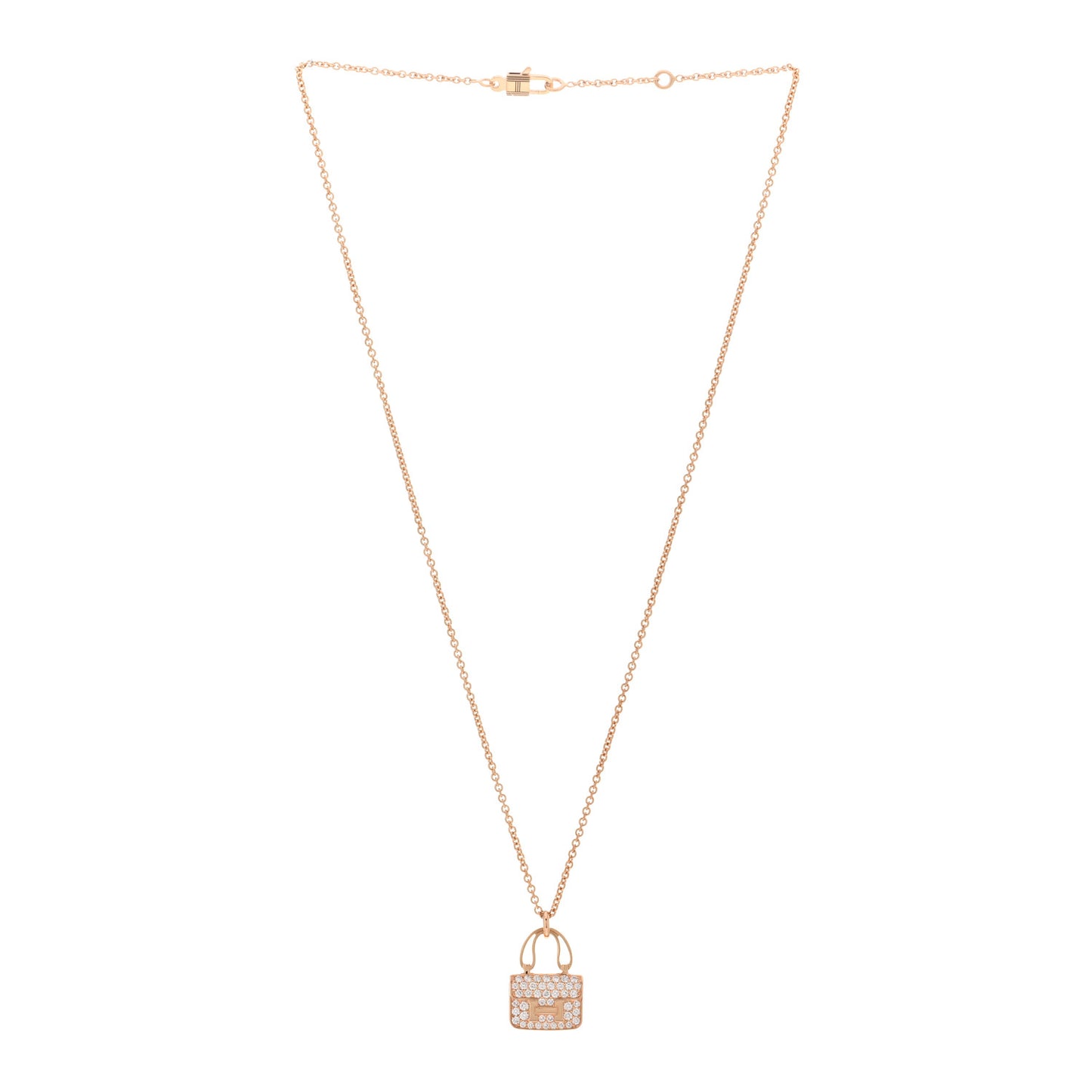 18K Rose Gold Diamond Constance Amulettes Pendant Necklace