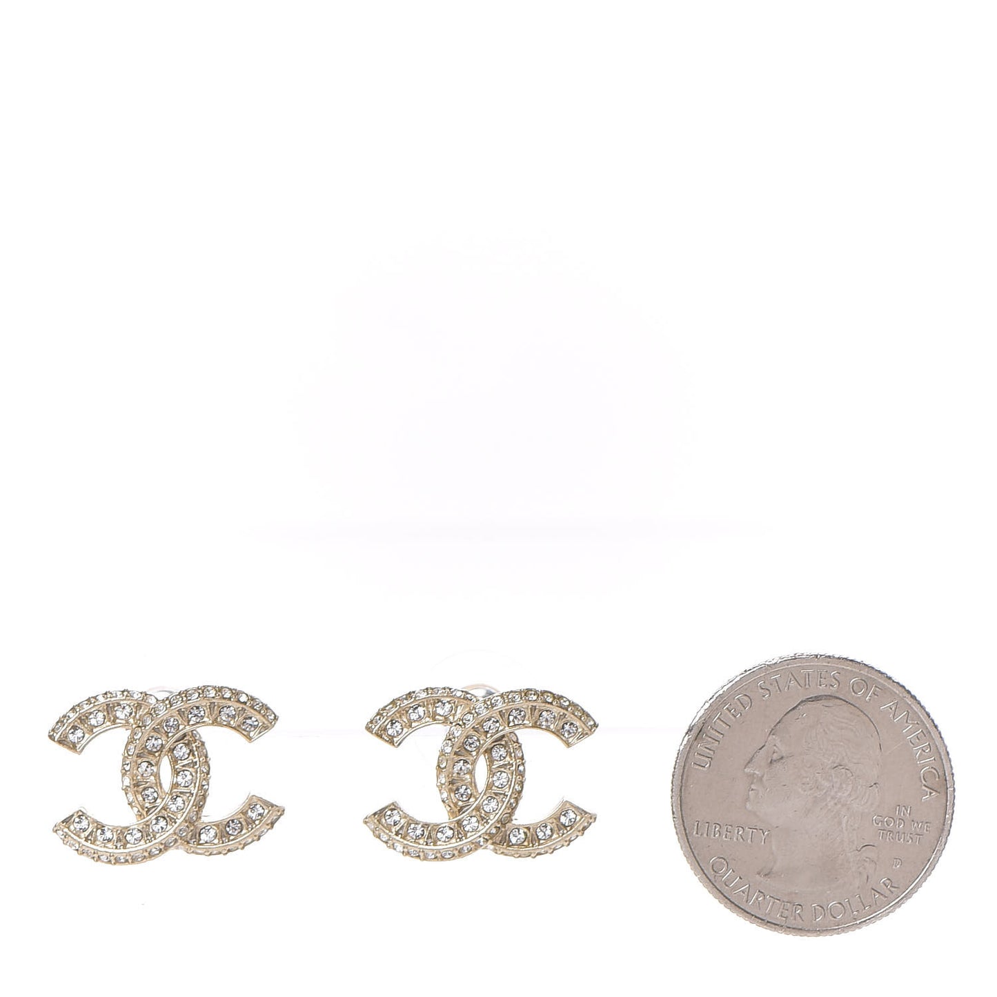 Crystal Timeless CC Earrings Light Gold