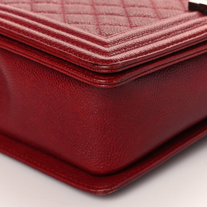 Chanel Caviar Quilted New Medium Boy Flap Dark Red 9 of 10