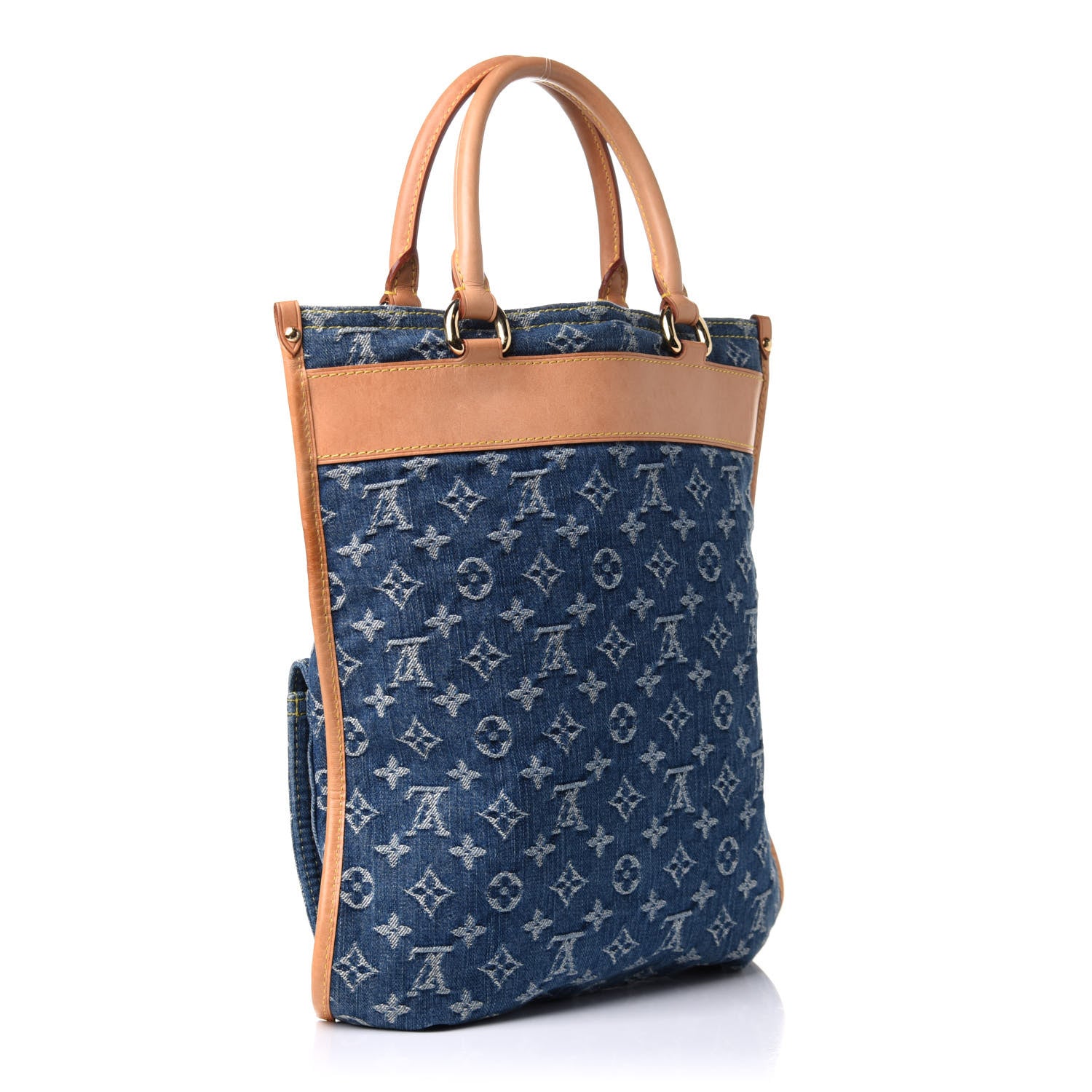 Louis Vuitton Monogram Denim Sac Plat Blue 2 of 10