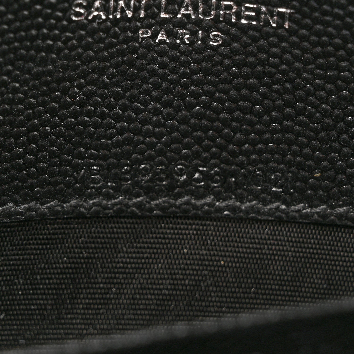 Saint Laurent Grain De Poudre Matelasse Chevron Monogram Envelope Chain Wallet Black 7 of 16