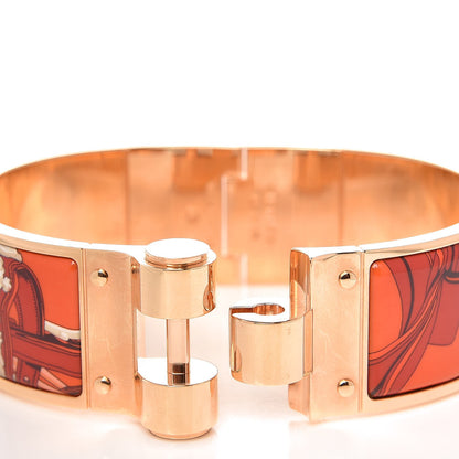 Hermes Enamel Printed Wide Brides De Gala Hinged Bracelet M 4 of 4