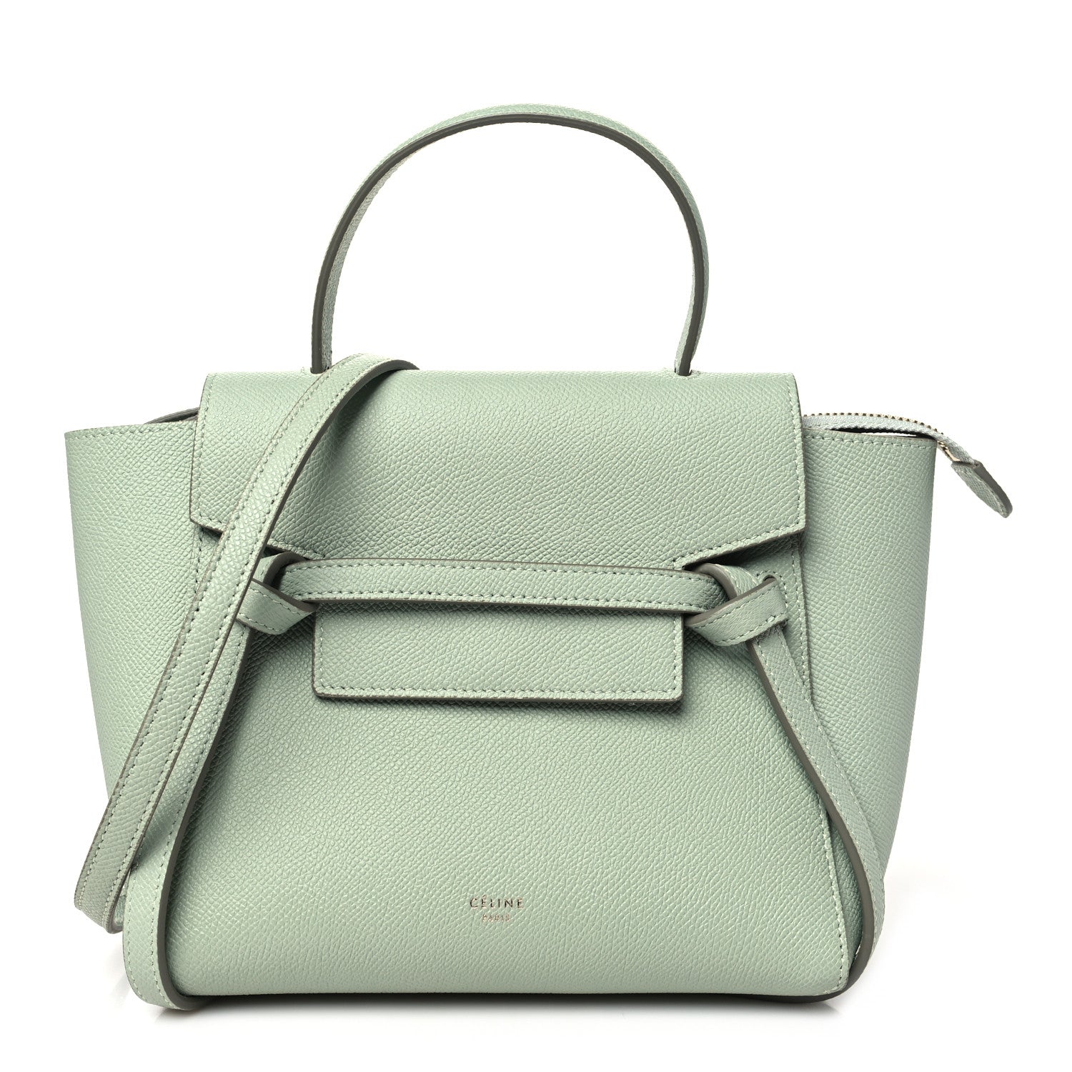 Celine Grained Calfskin Nano Belt Bag Pastel Green 1 of 10