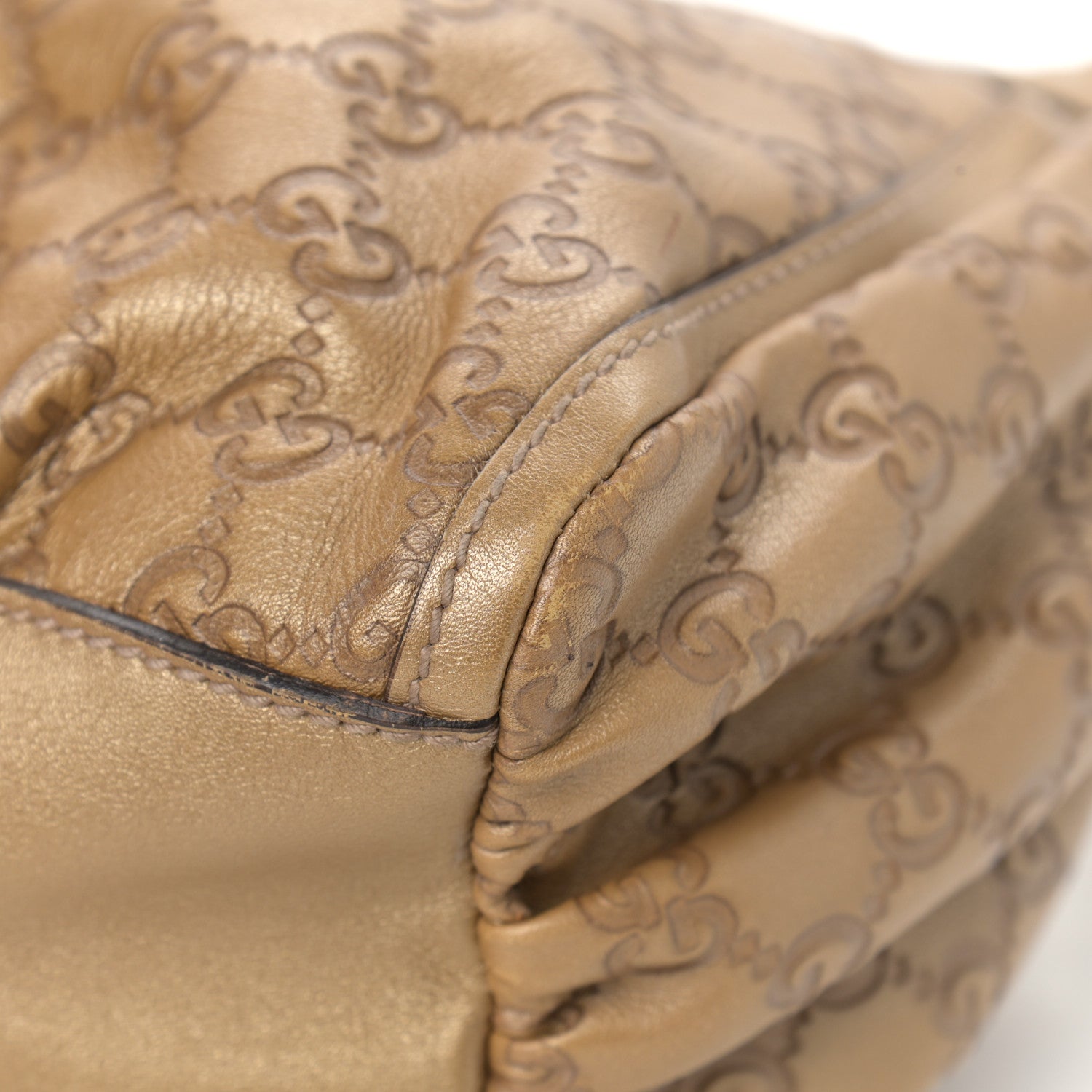 Gucci Metallic Guccissima Medium D Gold Hobo Gold 13 of 19