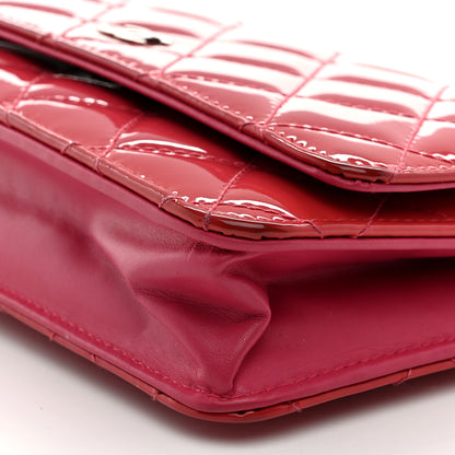 Chanel Patent Calfskin Quilted Wallet On Chain WOC Pink 10 of 14
