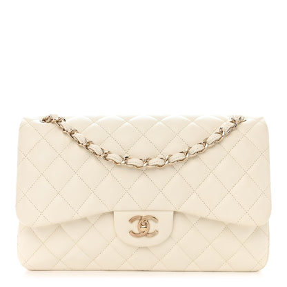 Chanel Caviar Quilted Jumbo Double Flap White 1 of 10