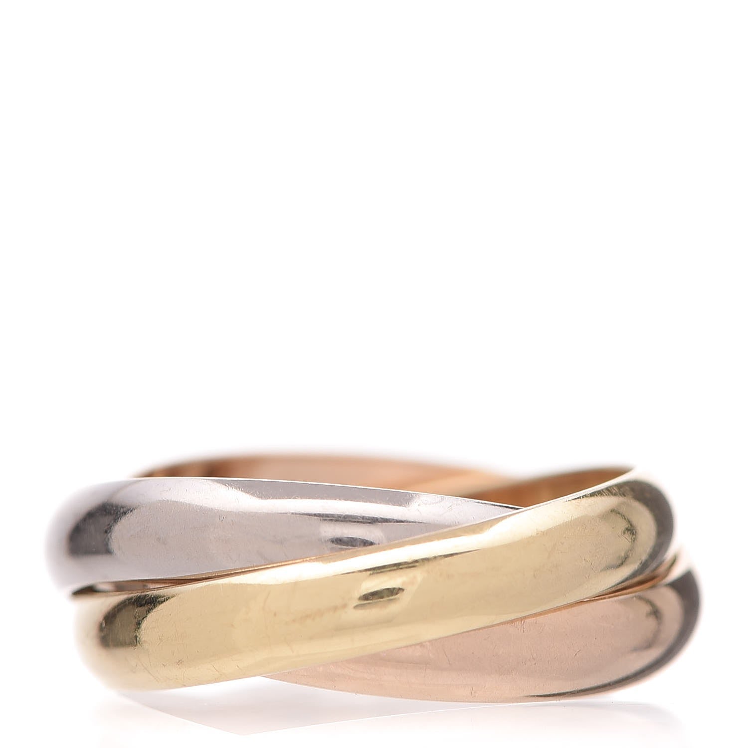 Cartier 18K Pink Yellow White Gold Small Trinity Ring 54 6.75 3 of 4