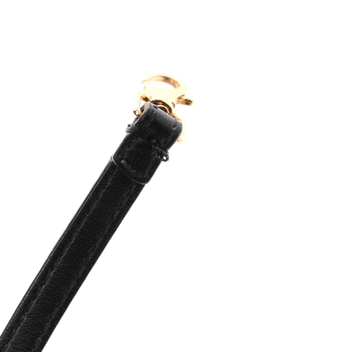 Shearling Shiny Nappa Micro Baguette Black