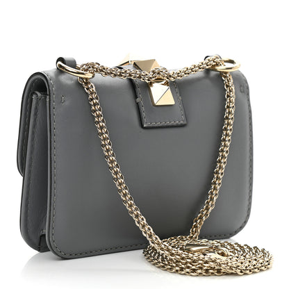 Valentino Garavani Vitello Mini Glam Lock Rockstud Flap Light Stone 3 of 12