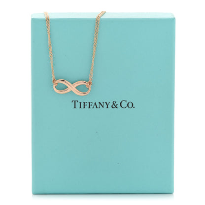 Tiffany 18K Rose Gold Infinity Double Chain Pendant Necklace 6 of 6