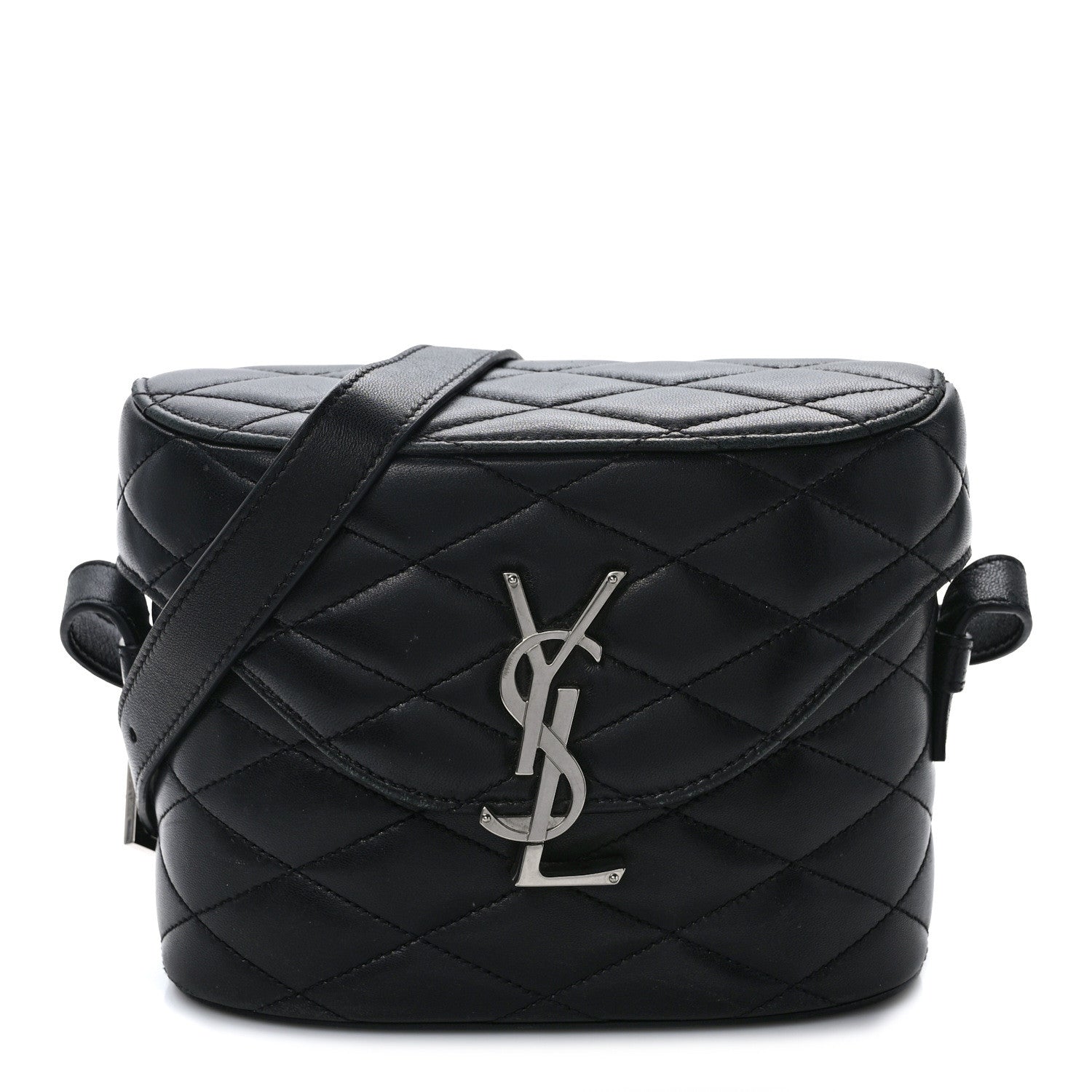Saint Laurent Lambskin Quilted Monogram June Box Bag Black 1 of 12