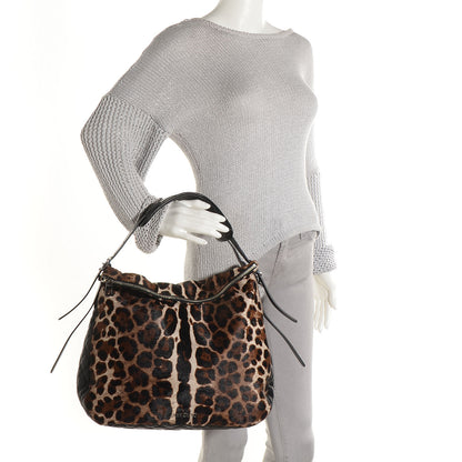 Jimmy Choo Pony Hair Leopard Large Boho Hobo 2 of 9