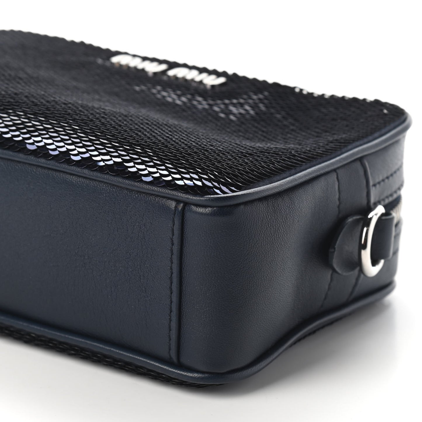 Paillettes Sequin Chain Camera Bag Bleu