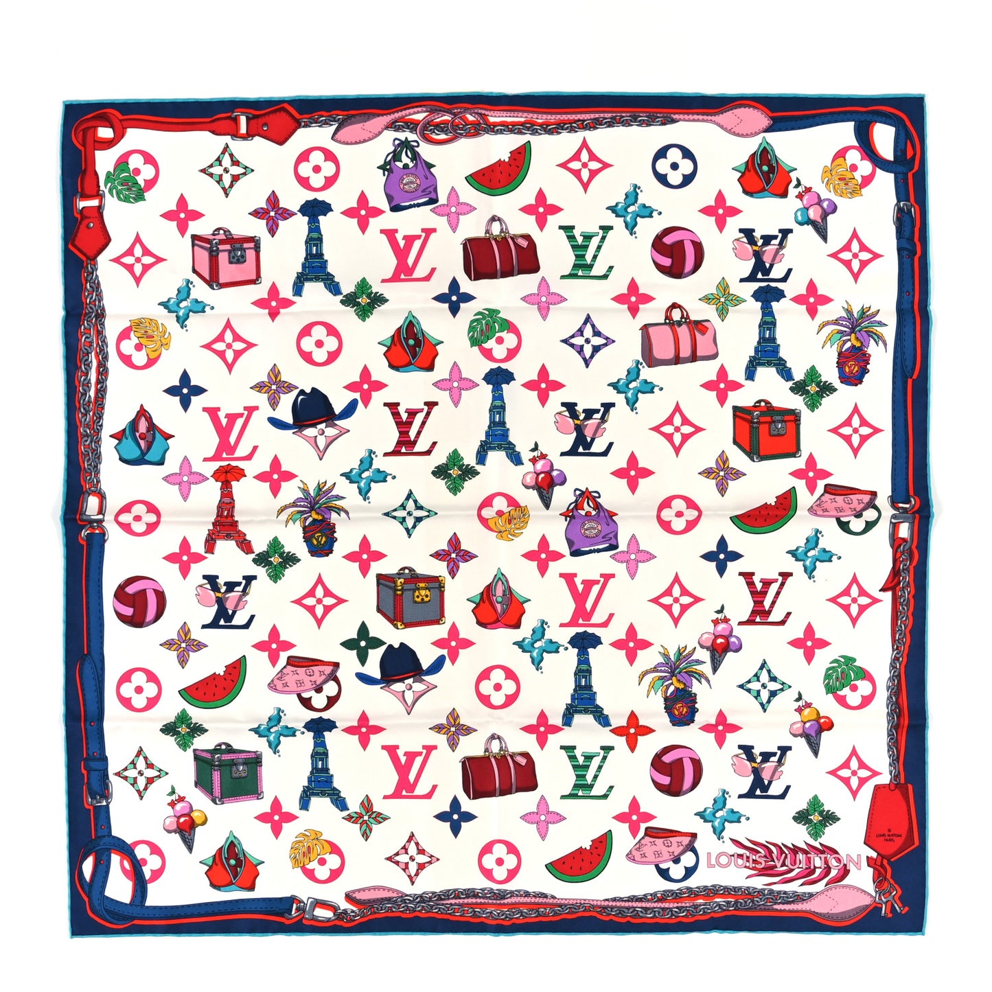 Silk Summer Square Scarf 70 White