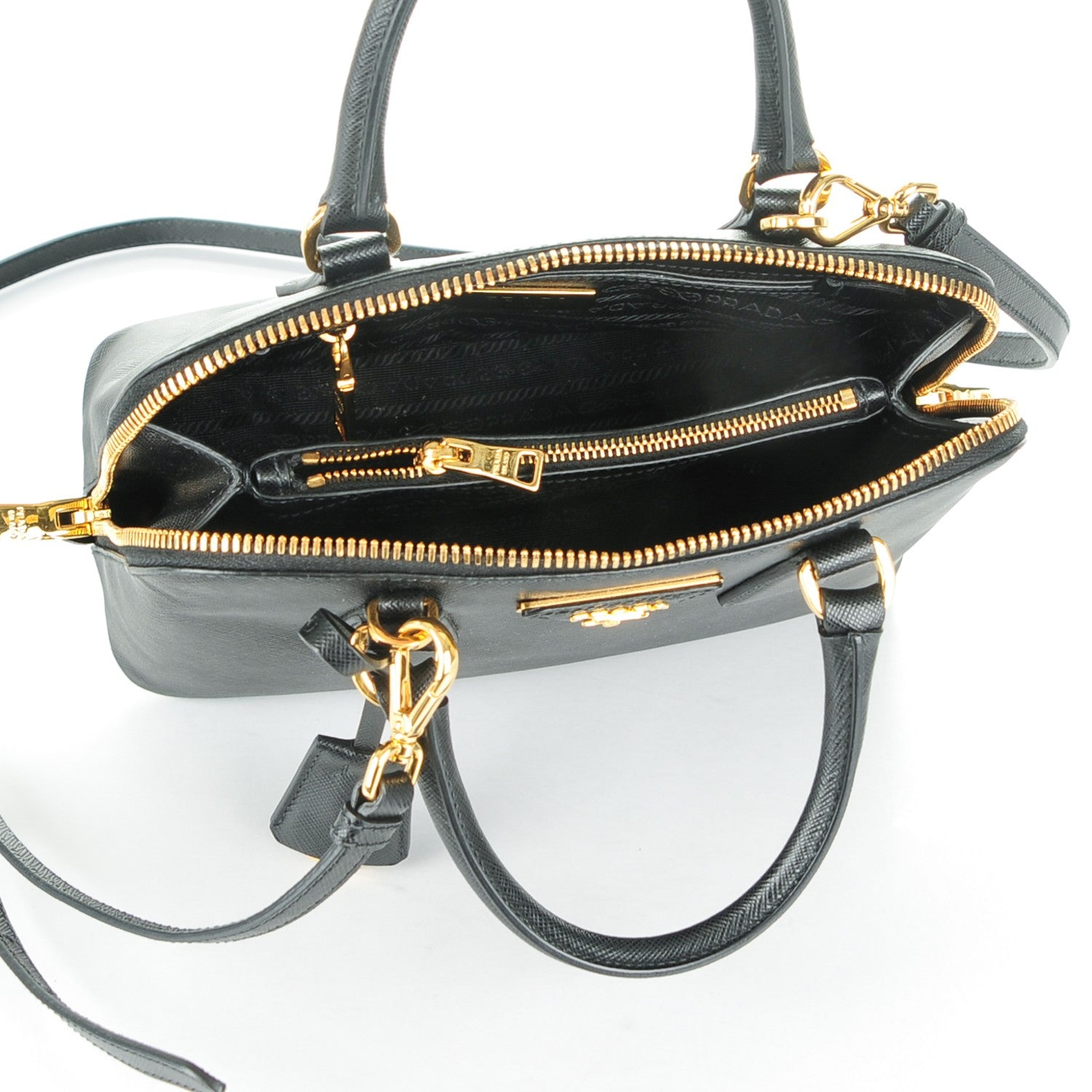 Prada Saffiano Lux Small Promenade Tote Black 5 of 8