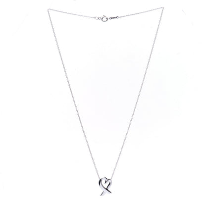 Tiffany Sterling Silver Small Paloma Picasso Loving Heart Pendant Necklace 3 of 6