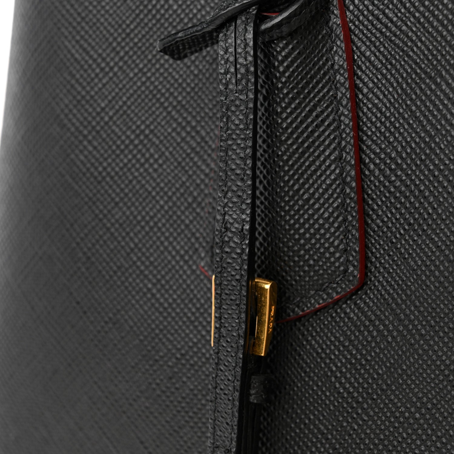 Prada Saffiano Cuir Large Double Bag Black Fuoco 15 of 15