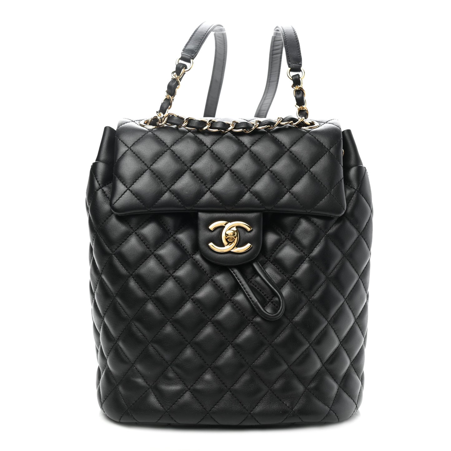 Lambskin Quilted Small Urban Spirit Backpack Black